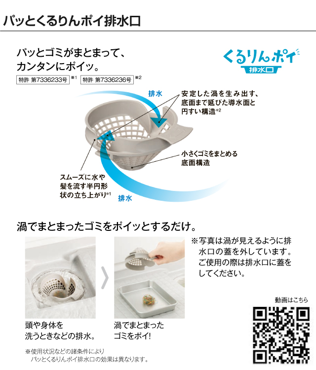 パッとくるりんポイ排水口